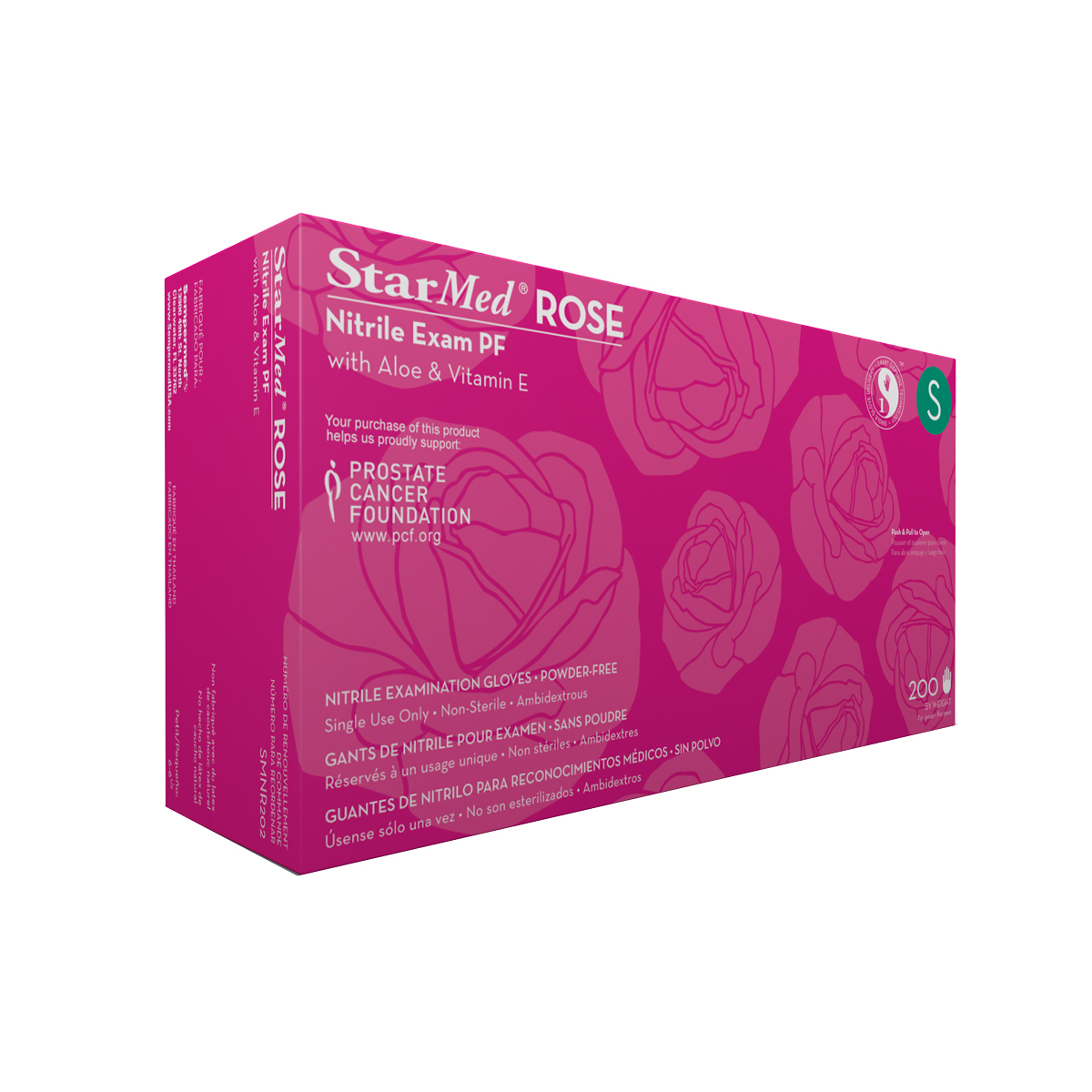 StarMed Rose Nitrile Latex-Free Powde-Free Gloves Small Box of 200 thumbnail 7