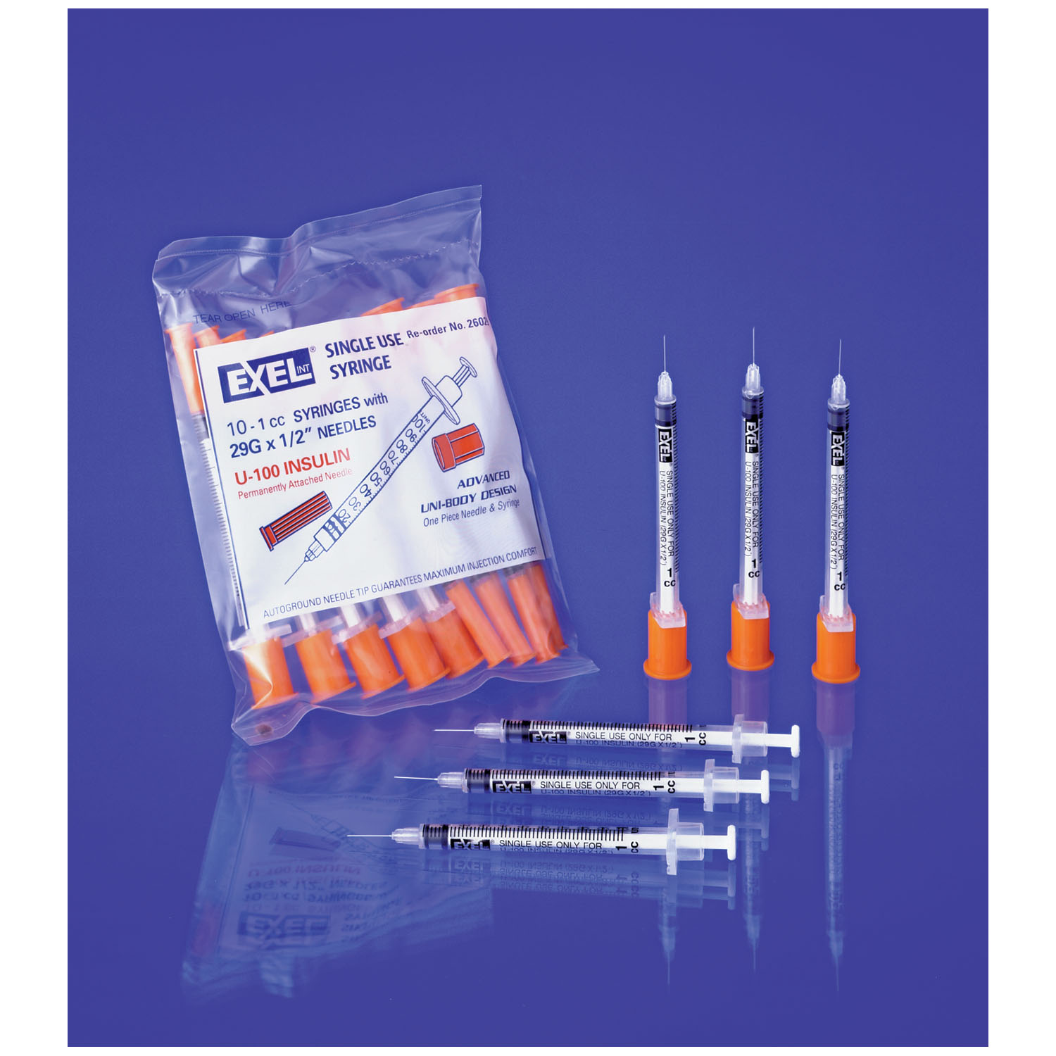 Insulin Syringe & Needle 29G x 1/2" 3/10cc 100Bx product image