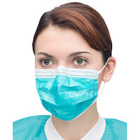Extra-Safe™ Procedural Teal Pleated Ear Loop Face Mask ASTM Filtration Level 3 Box of 50 thumbnail 4