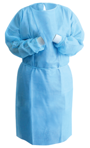 Isolation Gowns Non-Woven w/ Knit Cuffs Blue 10Bg product image