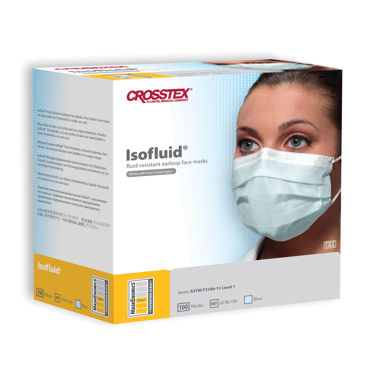 Isofluid Earloop Masks, Blue, 100/Pk, GCIBL100 thumbnail 10