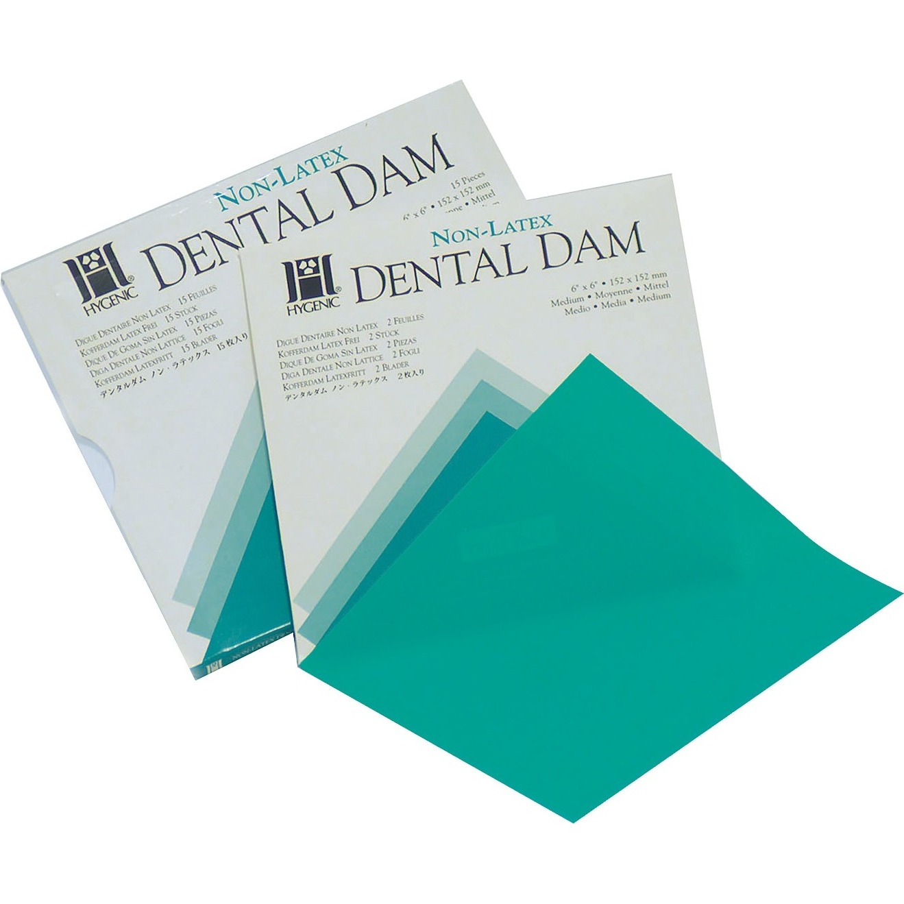 Hygenic Non-Latex Dental Dams, 6" x 6", Medium, Green, 75/Pk, H09106 thumbnail 12