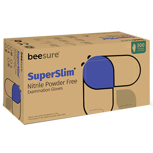 BeeSure SuperSlim Nitrile Examination Gloves, Powder-Free, Medium, Cobalt Blue, 300/Box thumbnail 15