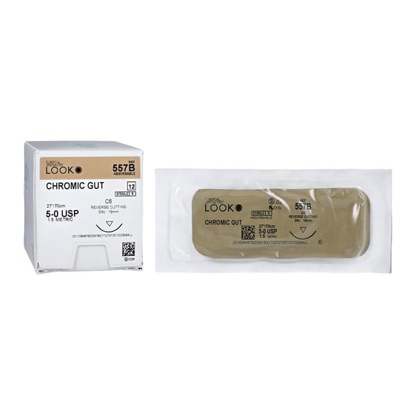 Chromic Gut Suture with C6 Needle (RC), 3/8 Circle, 27"/70 cm, # 5-0, 12/Pk, 557B thumbnail 10