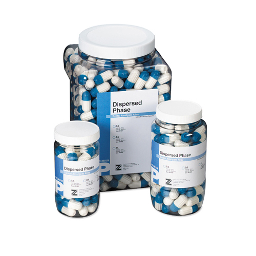 Zenith Premium Dispersed Phase Amalgam Alloy Double-Spill Capsules Regular Set Jar of 500 product image