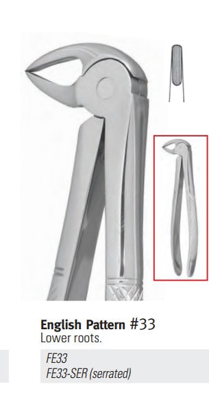 Extracting Forceps Size 33 Lower Roots English Pattern Ea product image