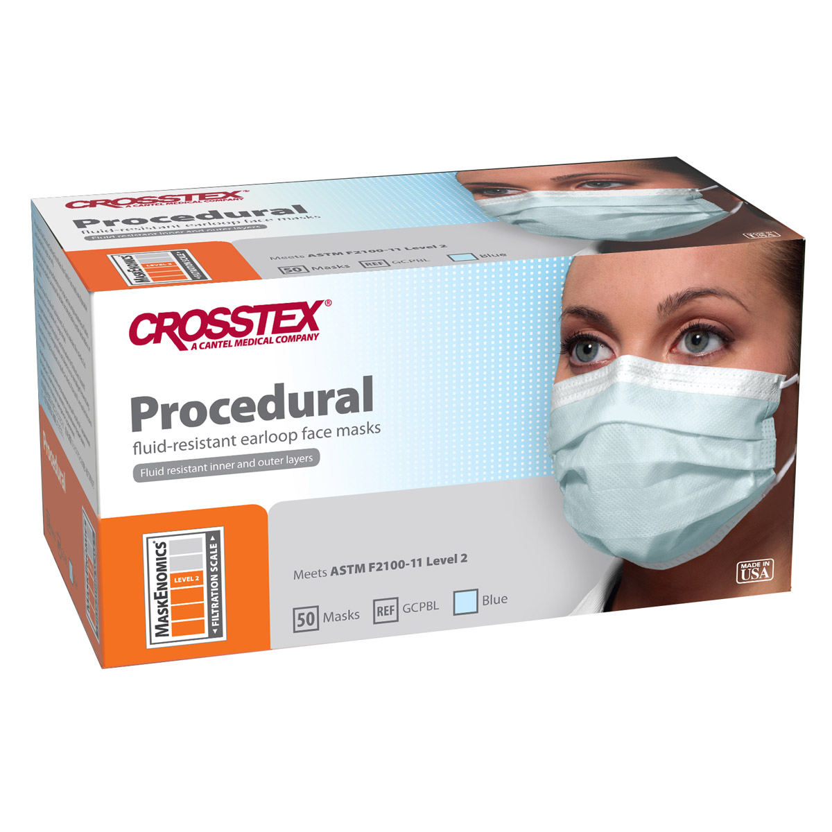 Procedural Earloop Masks, Bulk Pack, Blue, 100/Pk, GCPBL100 thumbnail 9