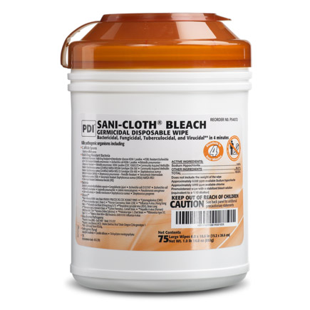Sani-Cloth Bleach Germicidal Wipes Large Canister 75/Cn product image