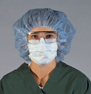 SafeBasics Bouffant Caps, 24", Blue, 100/Pk, 8004 thumbnail 3