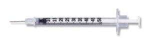 Ultra-Fine Insulin Syringe/Needle 30gx1/2" 1cc Tan Conventional LDS 100/Bx product image
