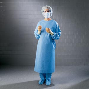 Ultra Surgical Gown AAMI Level 3 SMS Standard / Small Blue / Yellow 34/Ca thumbnail 2