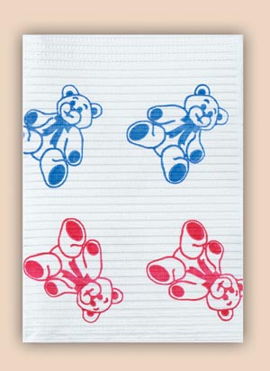 PolyBack Patient Bibs, 3-Ply, 13" x 19", Teddy Bear, 500/Pk, WPXTB thumbnail 3