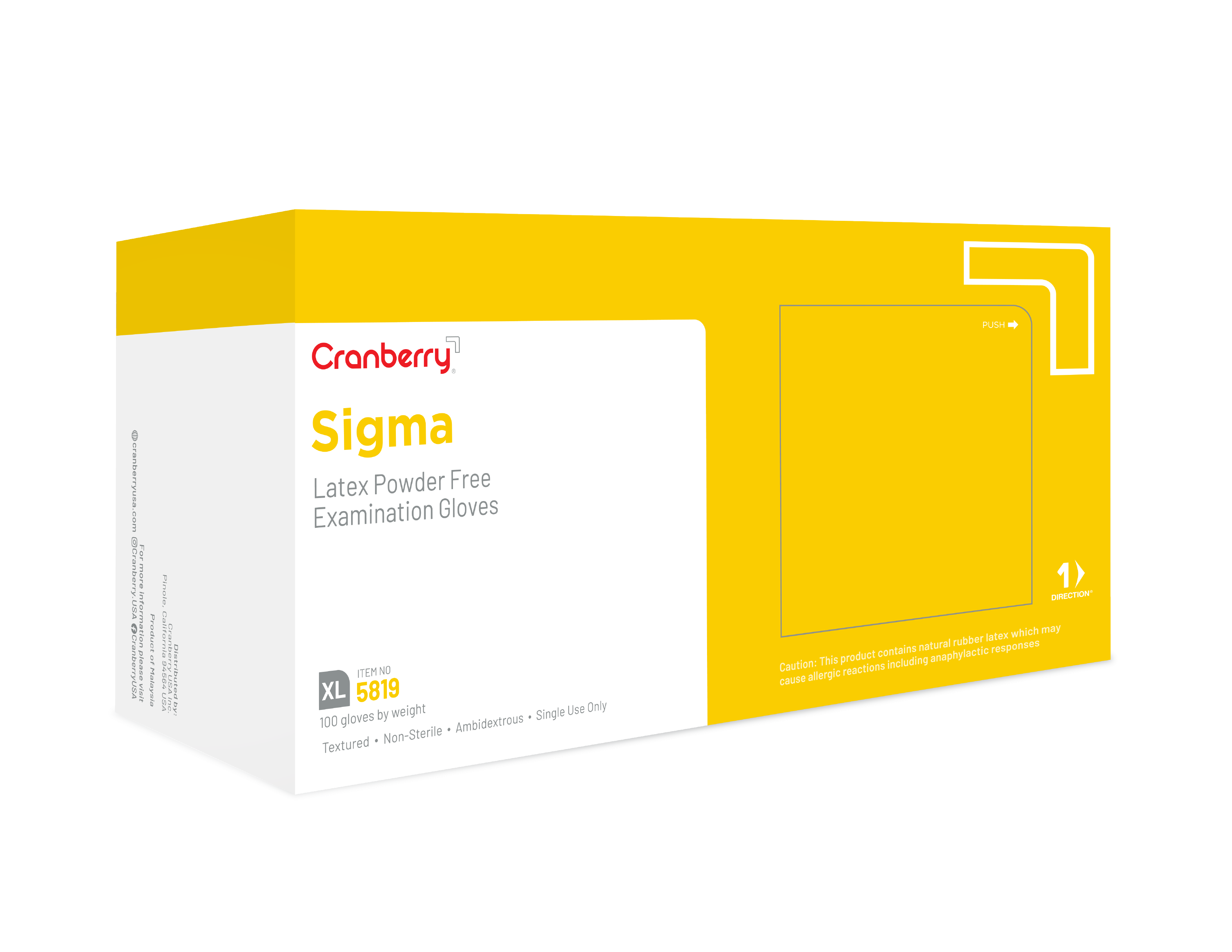 Cranberry Sigma PF Latex Glove X-Large 100/Bx thumbnail 3