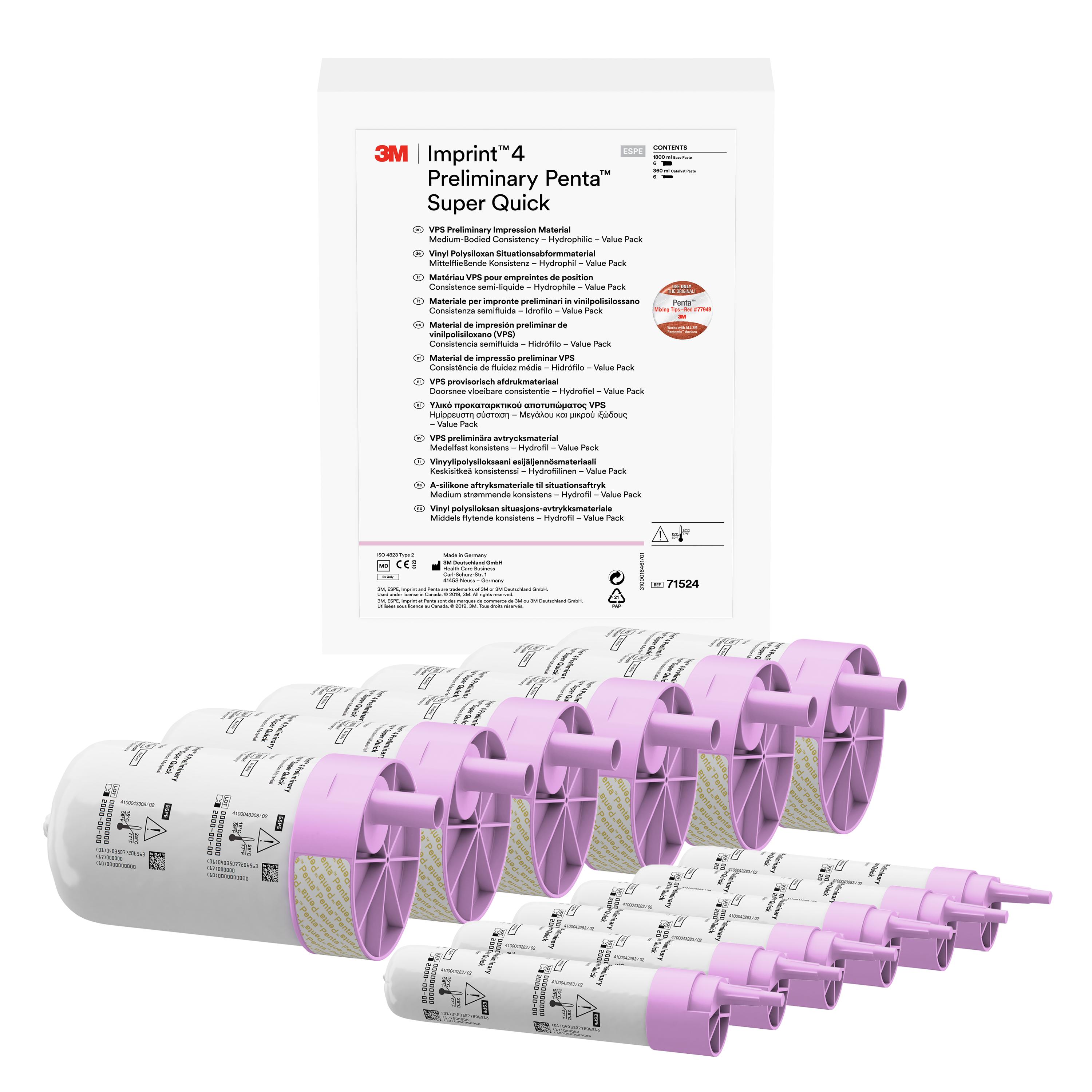 Imprint 4 Preliminary Penta VPS Impression Material, Value Refill, Super Quick, 360 ml, 6/Pk thumbnail 10