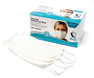 SurgiCare White Earloop Face Masks Level 1 3ply 50/bx. - MARK3* product image