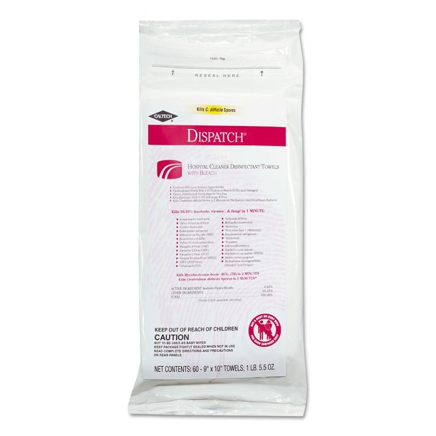 Clorox Dispatch Wipes Disinfectant 9 x 10 w/ Bleach Soft Pack 60/pk product image