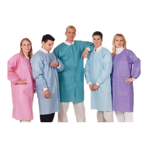 Extra-Safe Hot Pink LabCoat Small Latex-Free Fluid Resistant AAMI Level 3 Pack of 10 thumbnail 2