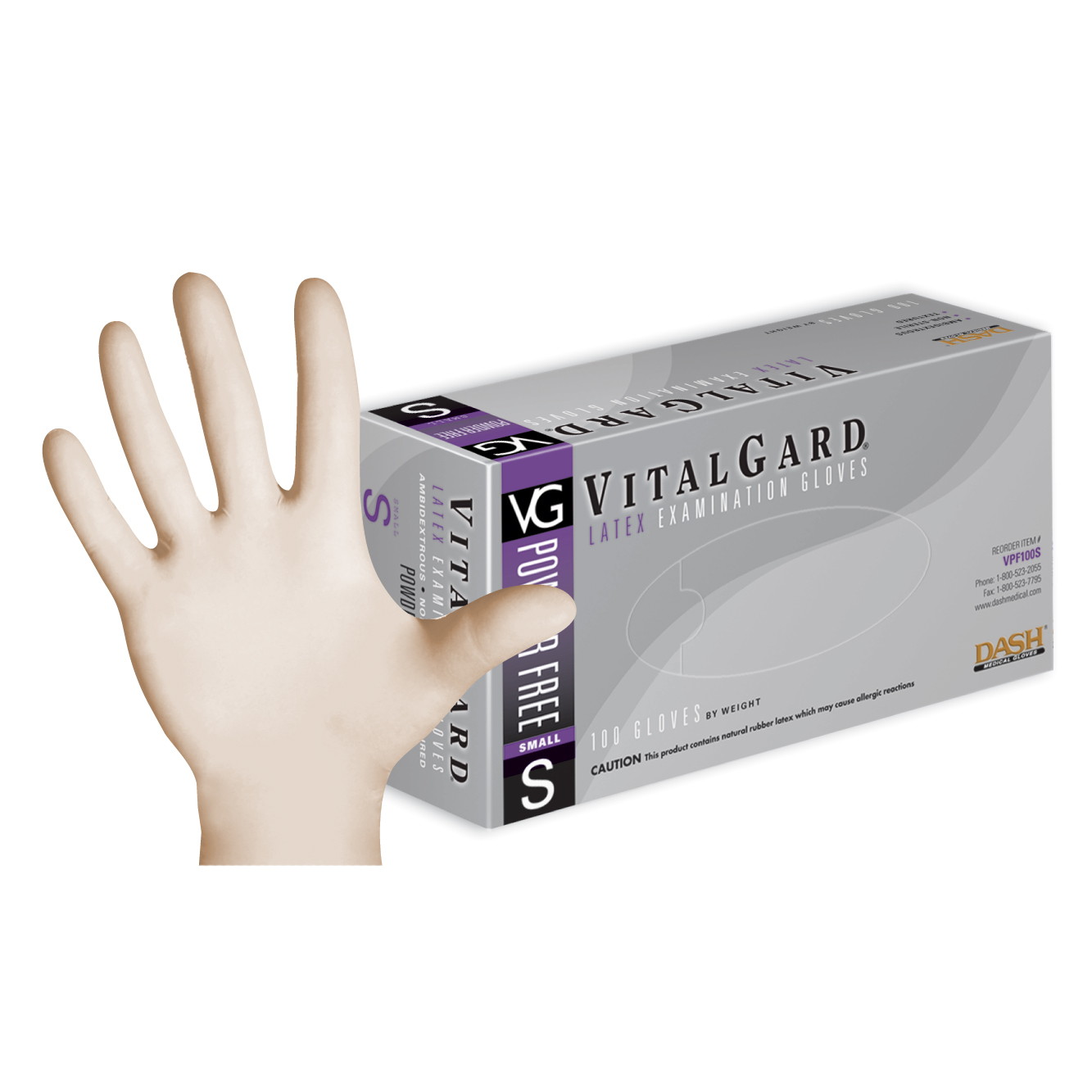 VitalGard Latex Exam Gloves X-Large Natural Non-Sterile thumbnail 5