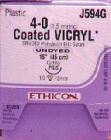 Vicryl Suture 5-0 18" Polyglactin 910 Braid PS-2 Undyed 12/Bx thumbnail 6
