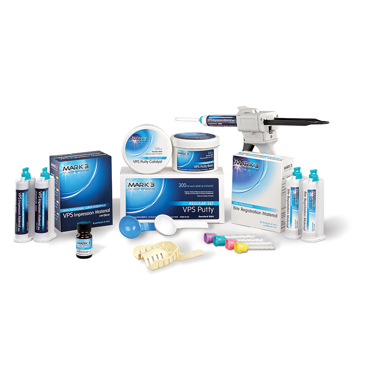 MARK3® Impression Material VPS Vinyl Polysiloxane Heavy Body Fast Set 50ml Cartridges Bulk Box of 100 product image