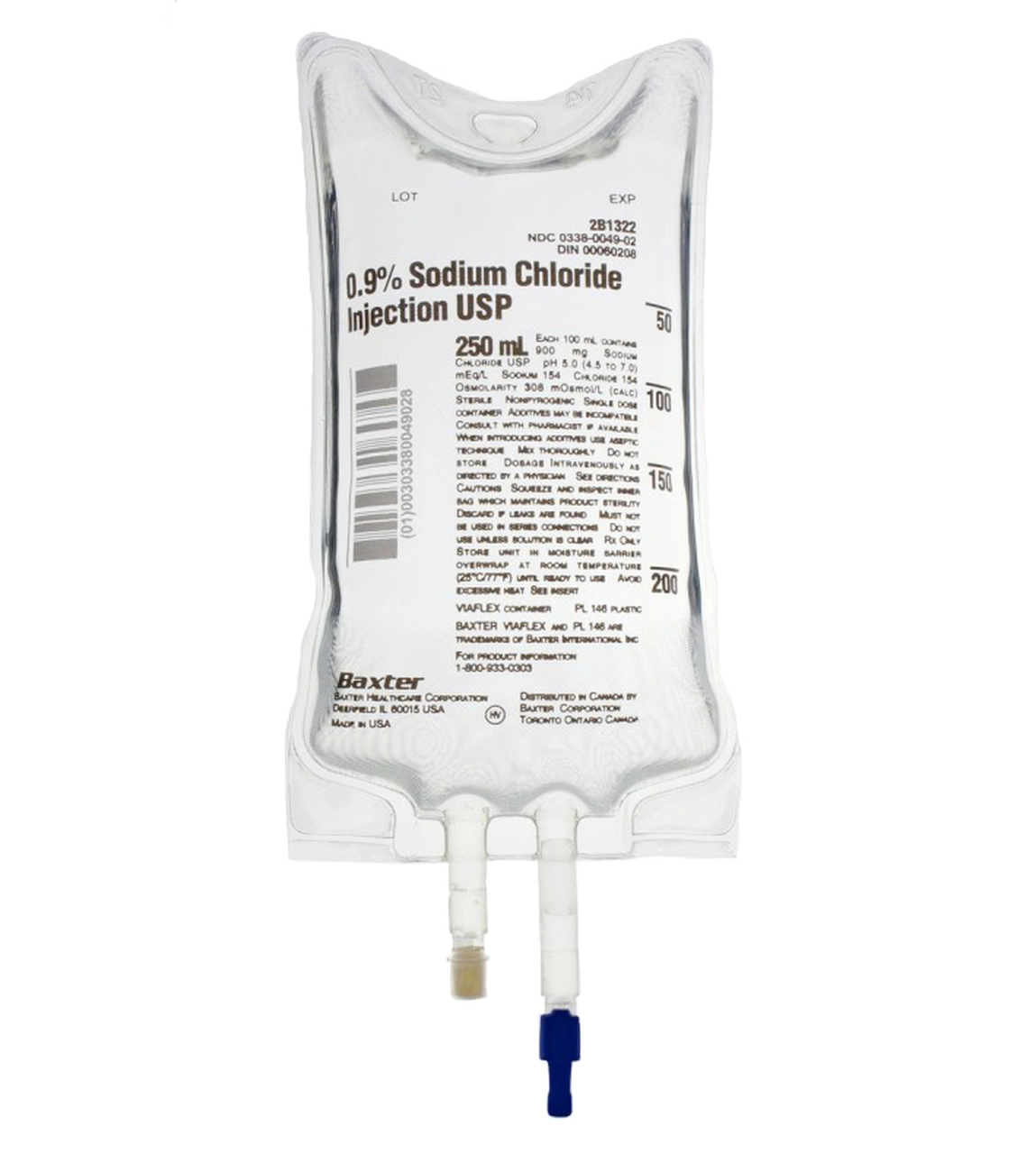 Sodium Chloride Injection 0.9% USP 250 ml Viaflex Plastic Container product image