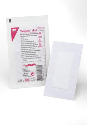 3M MEDIPORE +PAD SOFT CLOTH ADHESIVE WOUND DRESSING 3569 product image