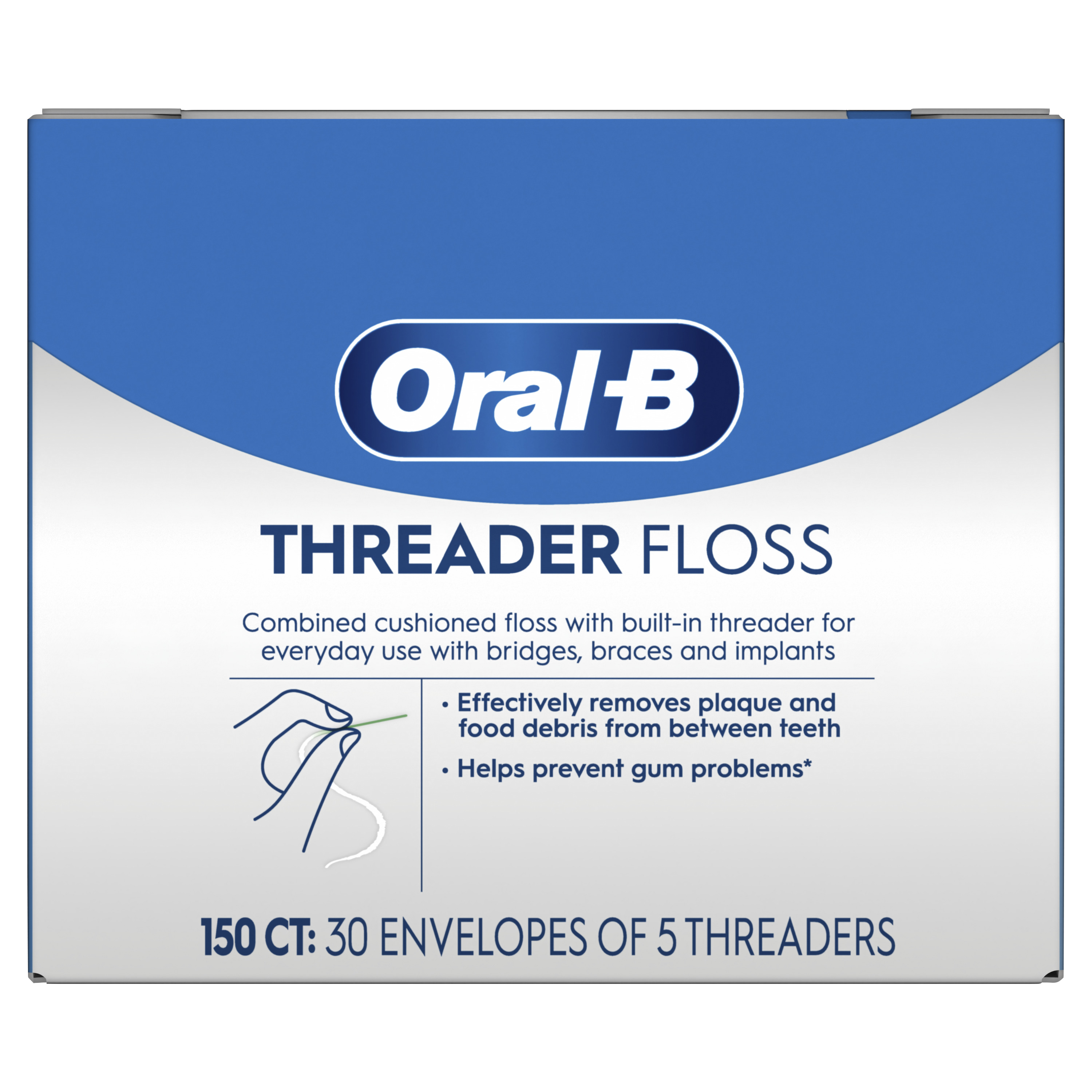 Oral-B Threader Floss 30 envelopes of 5 Threaders, 150/Pk, 80775811 (Discontinued) thumbnail 22
