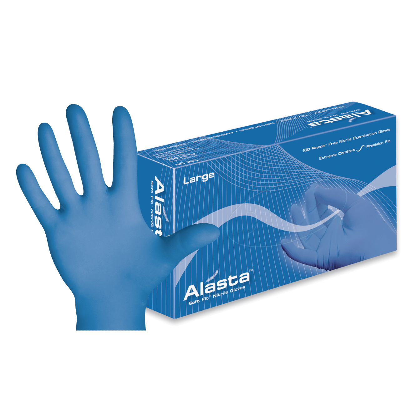 Alasta Soft Fit Nitrile Exam Gloves Small Blue Non-Sterile thumbnail 11
