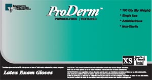 ProDerm Latex Gloves White 100/Pk Large - ProDerm Latex Gloves White 100/Pk Large - Image 1