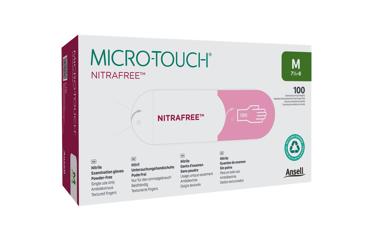 MICRO-TOUCH NitraFree Nitrile Exam Gloves X-Small Pink Non-Sterile 100/Bx thumbnail 11