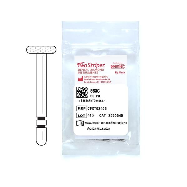 Two Striper Diamond Bur Friction Grip Coarse 863C 50/Pk thumbnail 6
