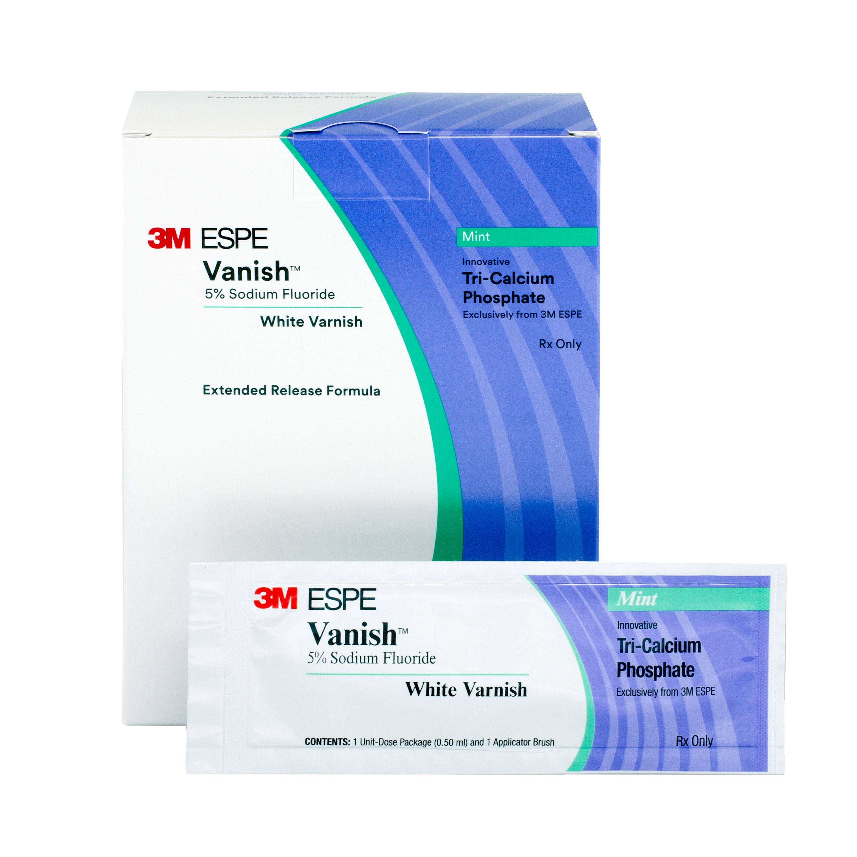 3M™ Vanish™ Varnish Trial Pack 5% Sodium Fluoride 0.5 mL Mint White 50/Pk product image