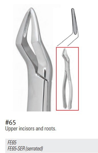 Nordent - Extraction Forceps #65 Upper Incisors And Roots Serrated product image