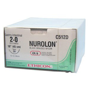 ETHICON NUROLON BRAIDED NYLON SUTURES C522D product image