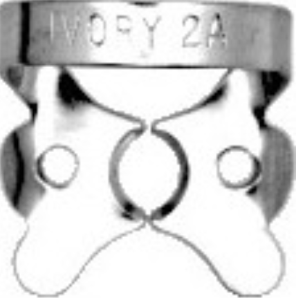 Hygenic Rubber Dam Clamp, Gloss Finish, # W2A, Wingless, 1/Pk, H02775 thumbnail 4