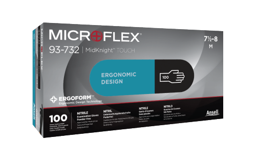 MICROFLEX MidKnight Touch Nitrile Exam Gloves X-Large Black Non-Sterile thumbnail 6