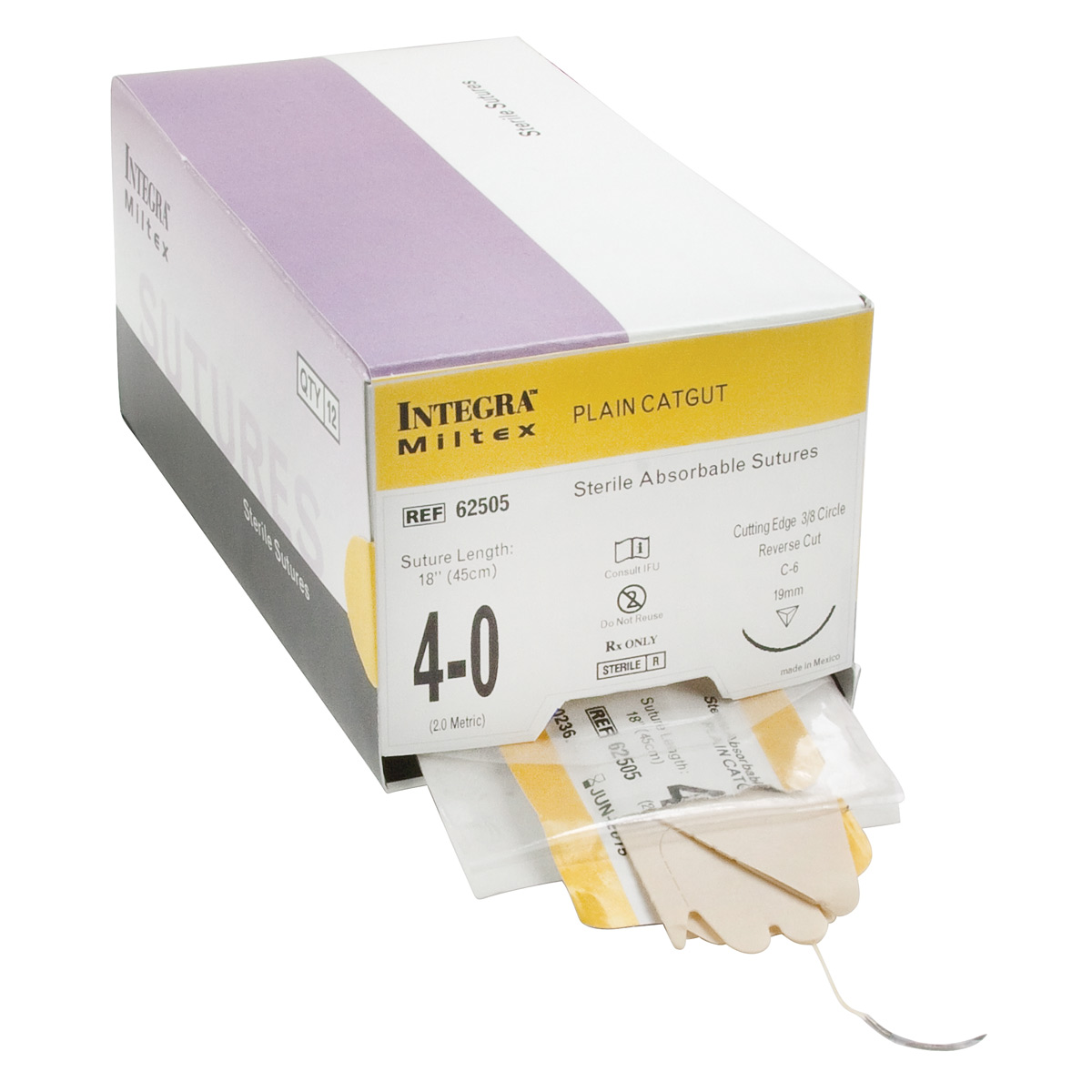 Suture 4-0 27" Plain Gut Monofilament C-6 Green 12/Bx thumbnail 3