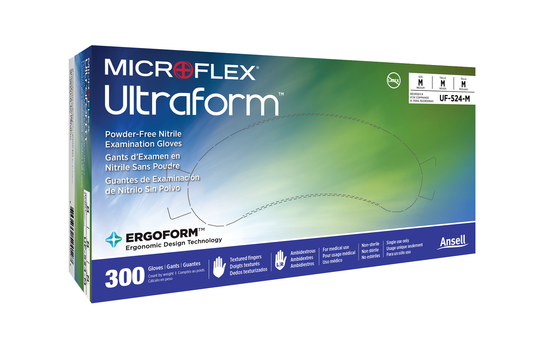Ultraform Nitrile Exam Gloves Medium / Large Cobalt Blue Non-Sterile 300/Bx thumbnail 4