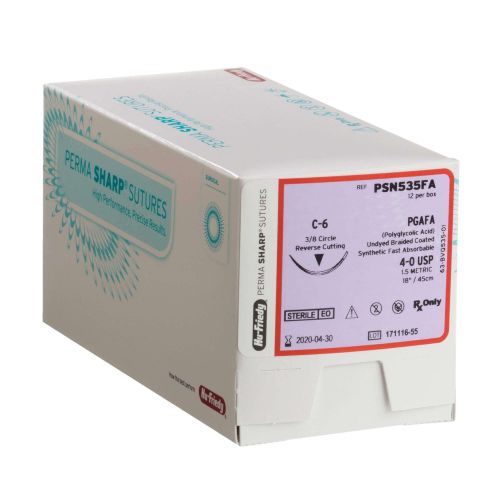 Perma Sharp Suture 5-0 27" Polyglycolic Acid/Fast Absorbtion Brd C-6 Undyd 12/Bx thumbnail 6
