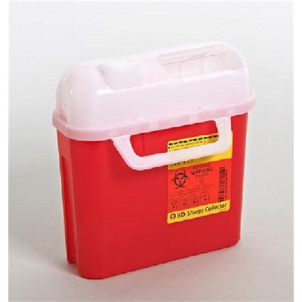 Sharps Container 5.4q Red 4-1/2x11-6/10x11-7/10 Counterbalanced Standard Entry Plastic Ea product image