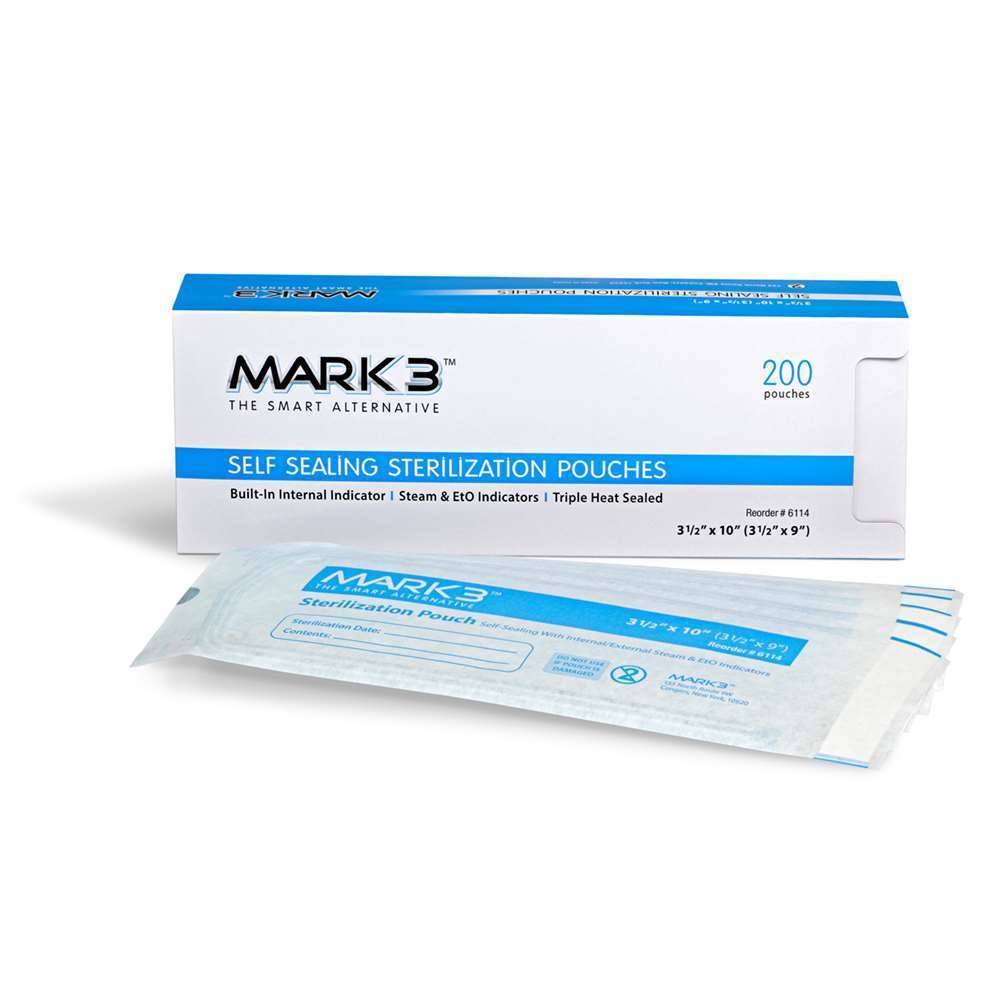 Self Seal 4-1/4" x 12"(4-1/2" x 11") Sterilization Pouches 200/bx.- MARK3* product image