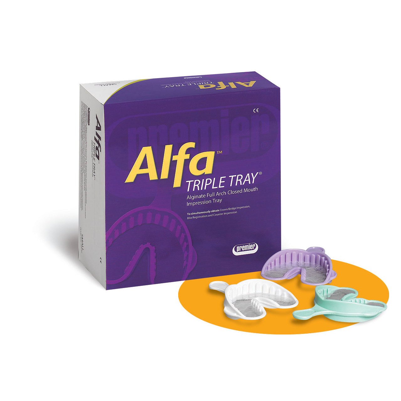 Alfa Triple Tray Impression Trays, Assorted, 24/Pk, 1006343 thumbnail 11