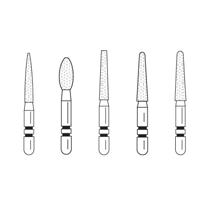 Two Striper Diamond Burs, FGSS, Short Cut, Flame, 260.8 S, 1.4 mm, Coarse, Green, 5/Pk, 2015901 thumbnail 8