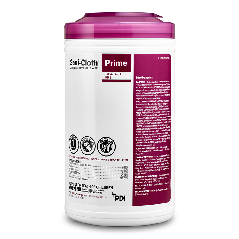 Sani-Cloth Prime Germicide Wipes X-Large Canister 70/Cn product image