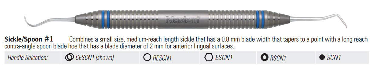 Scaler Sickle Double End Size N1 DuraLite Round Stainless Steel Ea thumbnail 4