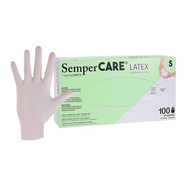 Sempercare Latex Exam Gloves Small Cream Non-Sterile 100/Bx thumbnail 7