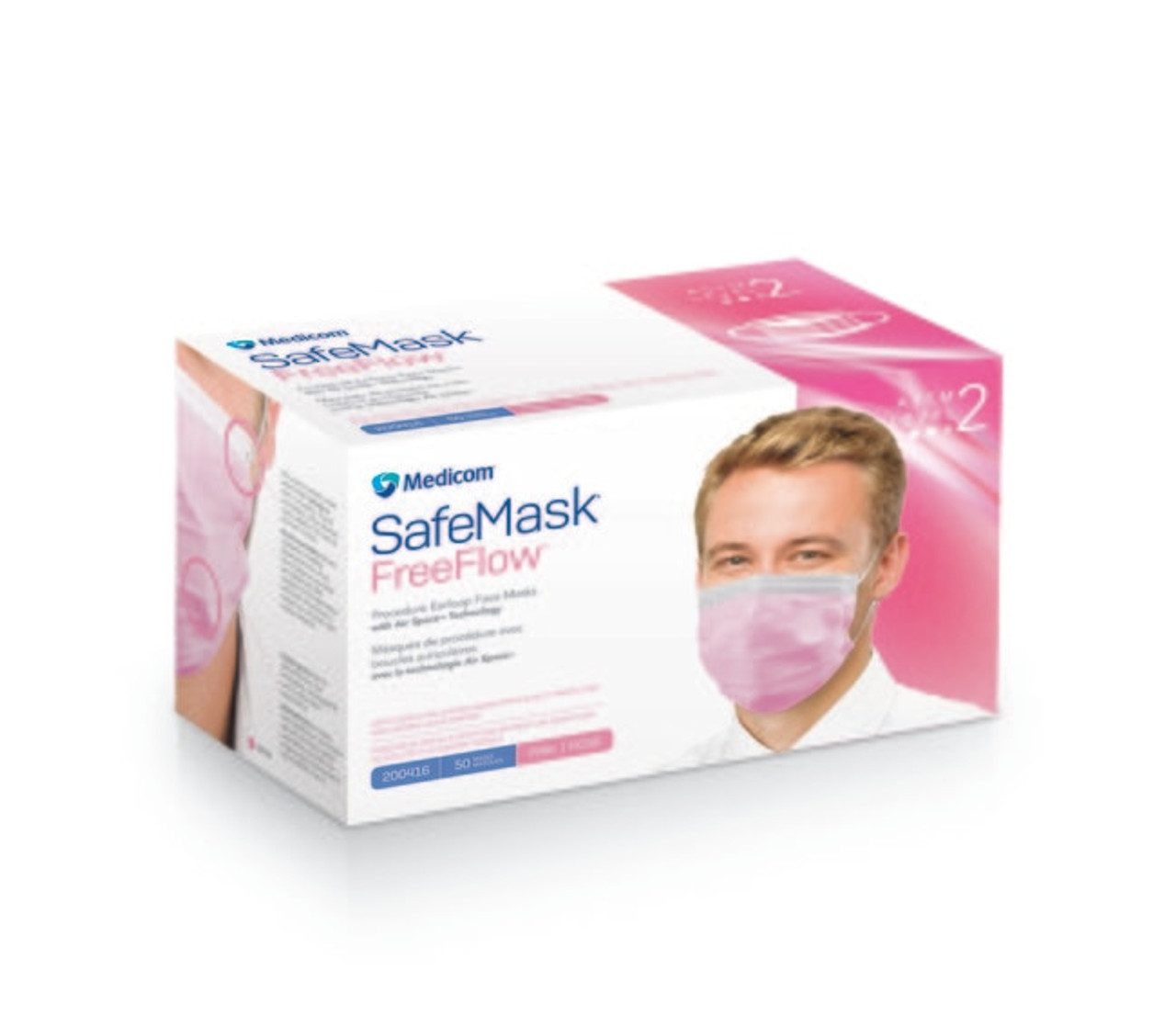 SafeMask FreeFlow Level-2 Masks 50/Bx Pink thumbnail 6