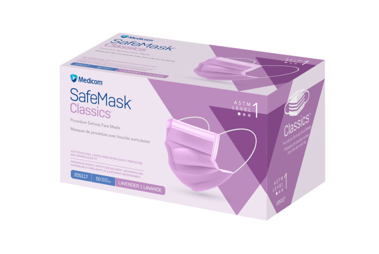 SafeMask Classics Earloop Masks, Level 1, Lavender, 50/Bx, 205117 thumbnail 5