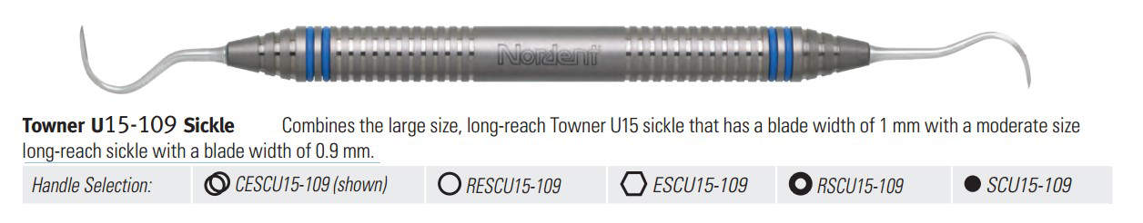 Scaler DE Anterior Sickle Towner #U15-109 DuraLite ROUND product image