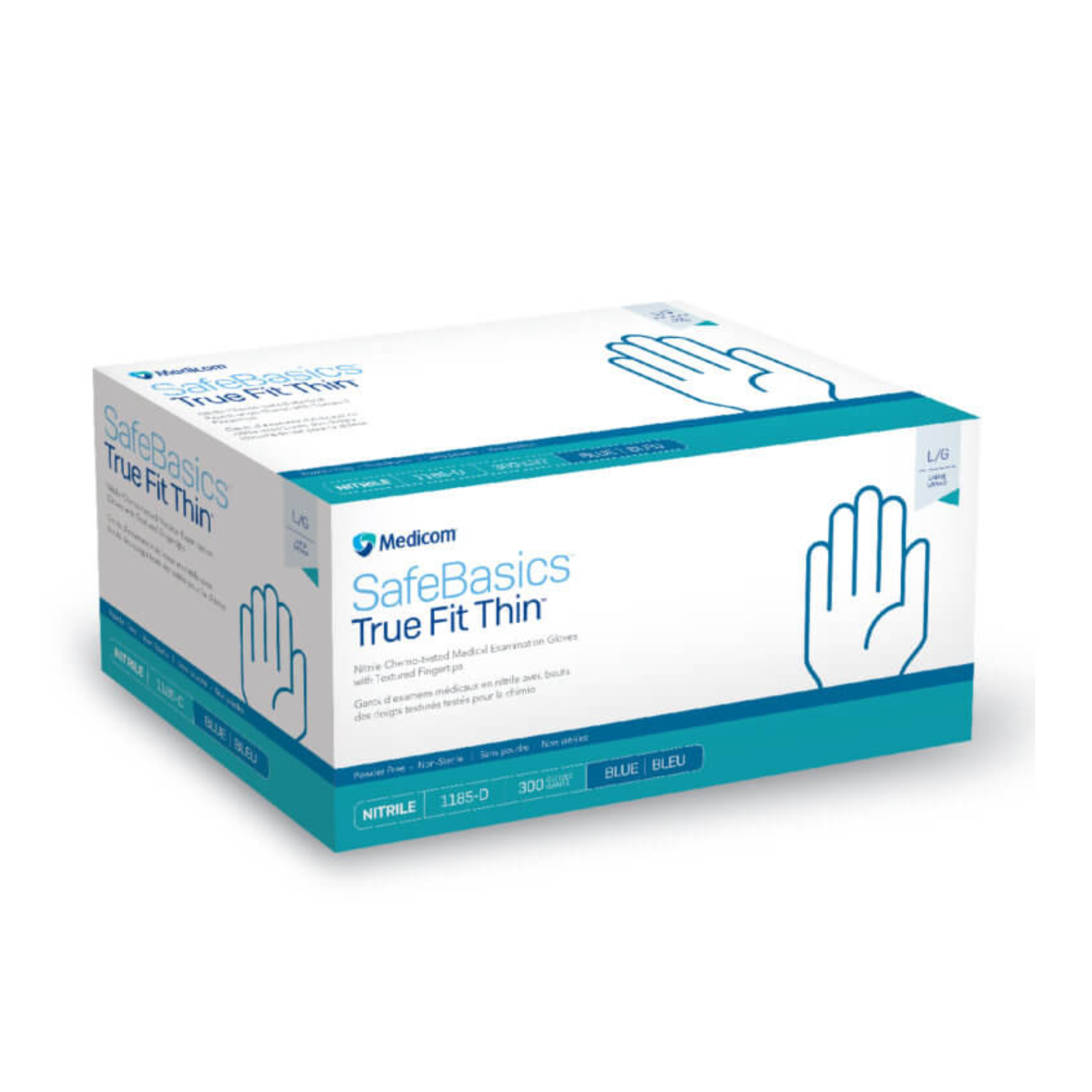SafeBasics True Fit Thin Nitrile Exam Gloves X-Large Blue Non-Sterile thumbnail 4